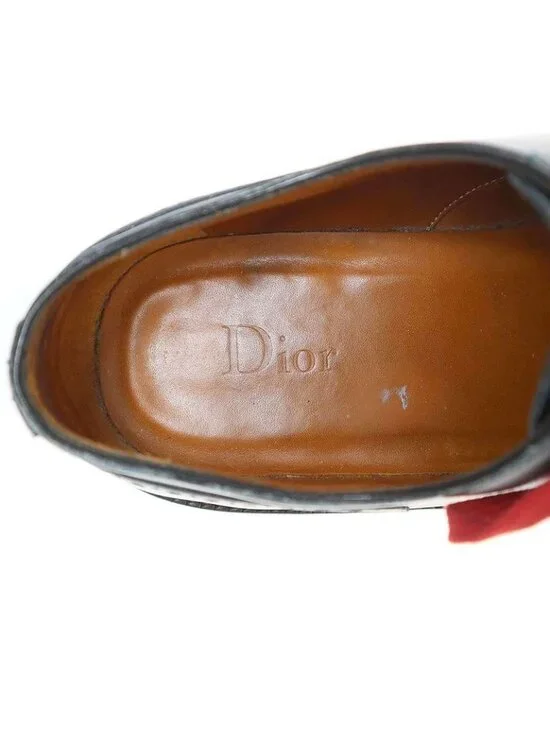 ★SOLD★ Dior Homme 13 SS Wingtip Leather Derby Shoes 3 De060 vjl Navy 41 - Picture 5 of 7